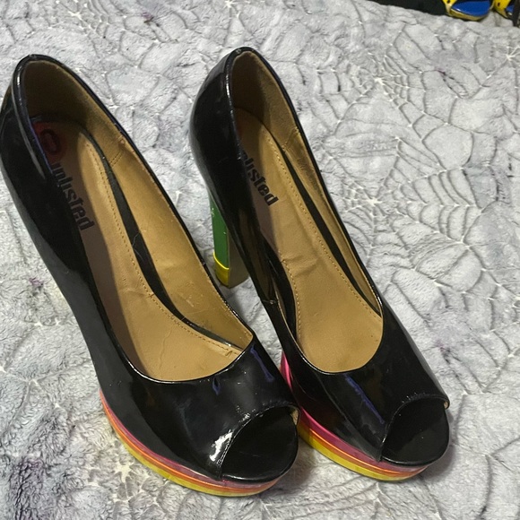 Cute platform colorful heels size 10 - Picture 6 of 8